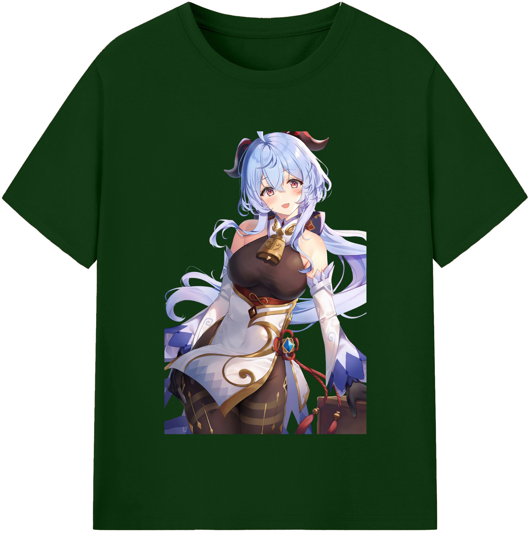 げんし神 甘雨 かんう genshin Ganyu 綿100％半袖Tシャツ（フロントプリント）